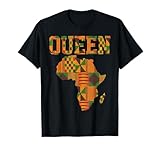 African Queen Art For Women Girls Kente Cloth African Print T-Shirt
