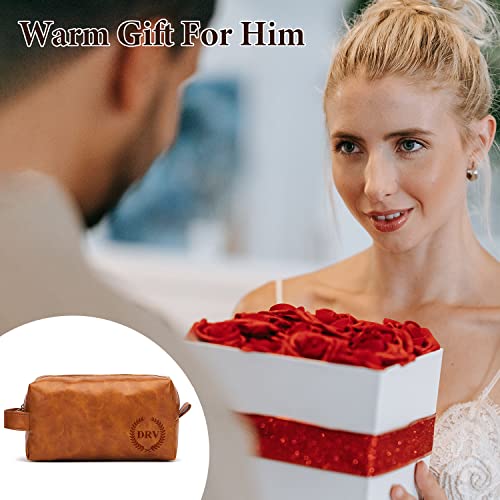 Geekeran Personalized Toiletry Bag For Men Handcrafted, Custom Leather Dopp Kit For Men, Waterproof Canvas Bathroom Toiletries Bags, Personalized Gifts For Men, Shaving Bag Grooming Kit #TOP7