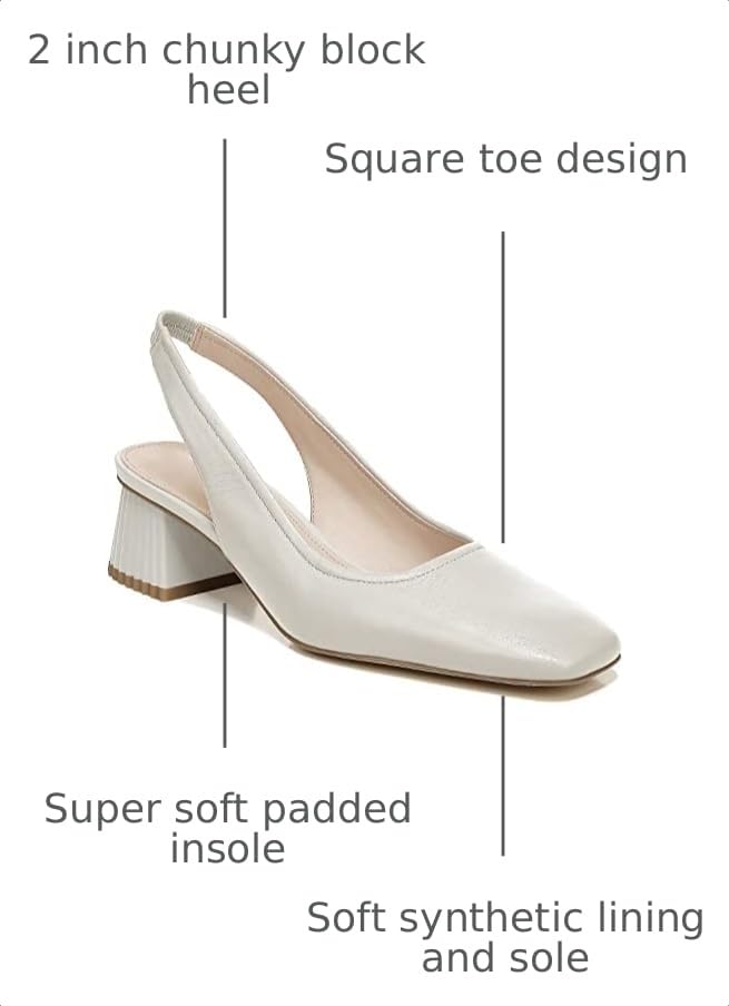Image of Juliet Holy Women's Slingback Low Chunky Heels Pumps Closed Square Toe Block Heel Slip On Party Dress Work Shoes