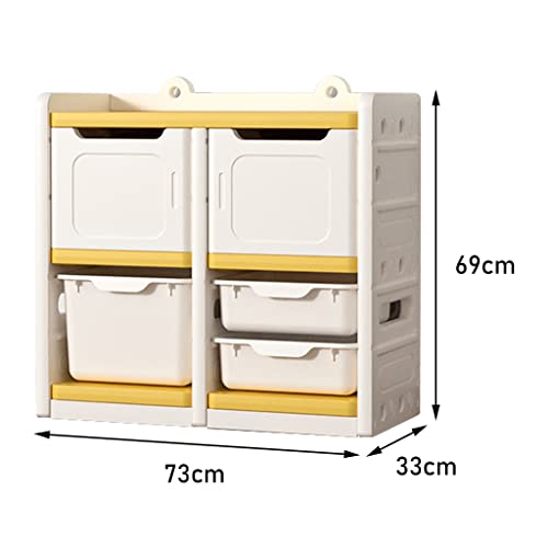 Rack De Armazenamento De Plástico Com Caixas, Organizador De Quarto Infantil De Grande Capacidade, F