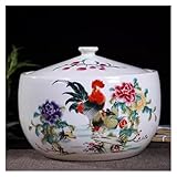 DMBBSAPBSH Keramik Vorratsdosen, Aufbewahrungsdose, Getreidespender, luftdichter Vorratsbehälter, Mehlbehälter, Keramik-Reisglas mit Deckel(K,1.5kg)