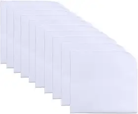 Kit 10 Guardanapos Tecido 100% Algodão Buffet 40cm x 40cm Mesa Posta (Branco)