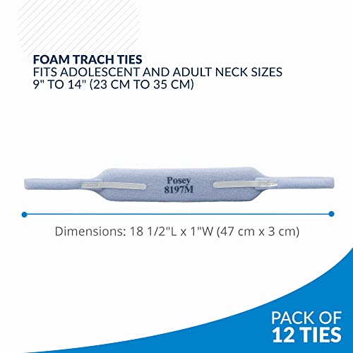tidi posey foam trach tie  medium  12 ties pack of 1  tracheostomy tube holder  home care 8197m