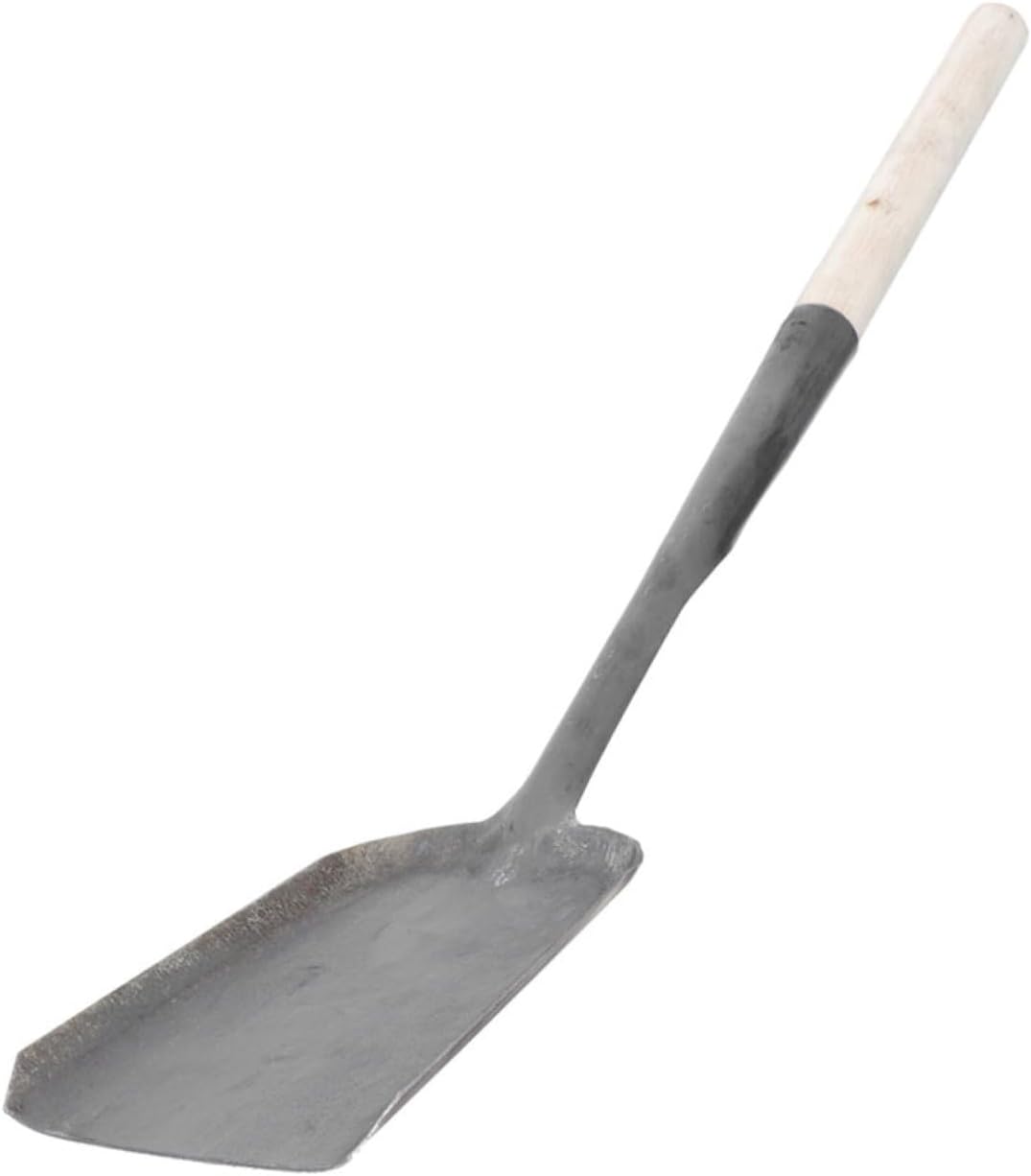 Long Handle Fireplace Ash Shovel and Stove Coals Cleaning Scoop with Wooden Handle for Home and Outdoor Use