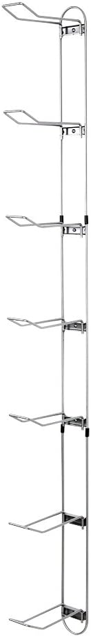 John Sterling Sports Rack for Garage, Wall Mounted Ball Storage Organizer with 7-Ball Capacity, Durable Alloy Steel, Silver Finish