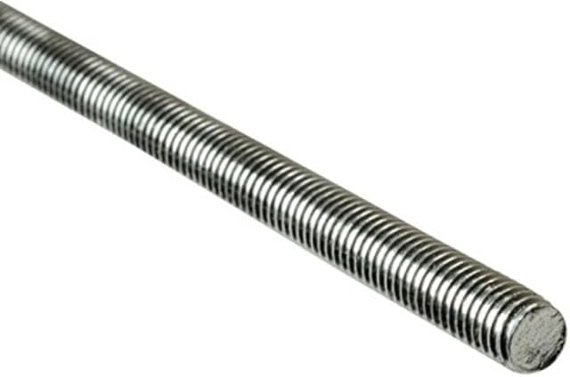 Merriway BH03016 (2 Pcs) Steel Studding Threaded Bar Rod, M8 x 0.3M (5/16 inch x 12 inch) Zinc Plated - Pack of 2 Pieces
