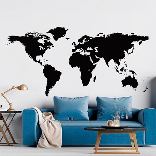 ZEALPLANT Adesivo da parete con mappa del mondo creativo, appartamento, ufficio, decorazione, decorazione della casa, decorazione della stanza, decalcomania di design
