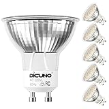 DiCUNO GU10 LED Bulb Dimmable, Warm White 2700K, 60W Equivalent, High Brightness 700LM, MR16 GU10 LED Bulb for Track Lighting, 120V 6W Light with 120° Beam for Kitchen, Range Hood, Pack of 6