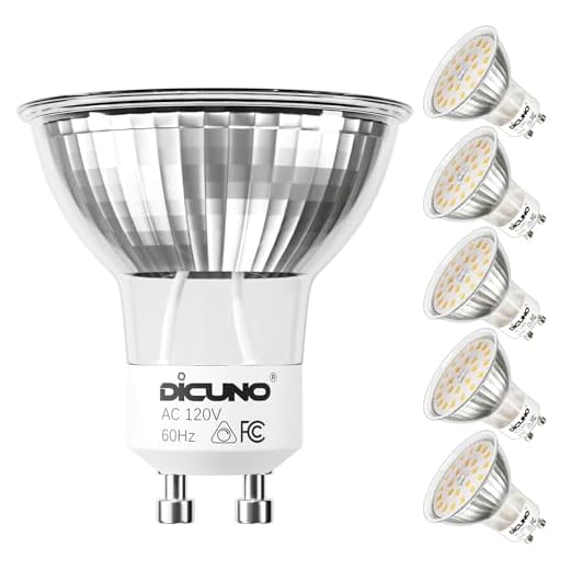 DiCUNO GU10 LED Dimmable Bulbs 6W, 60W Halogen Bulbs Replacement, 700LM, 2700K Warm White, MR16 Spotlight Bulb, Track Lighting for Kitchen, Full Glass Cover, 120 Degree Beam Angle, 6-Pack