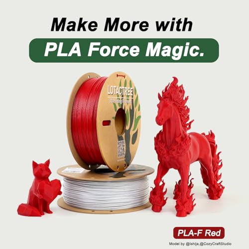 Image of PLA Force Filament Deep Red, Toughened 3D Filament 1.75mm 1KG | Rich Dark Red 3d Printer Filament Delivers High-Precision Prints With Clean, Sharp Details
