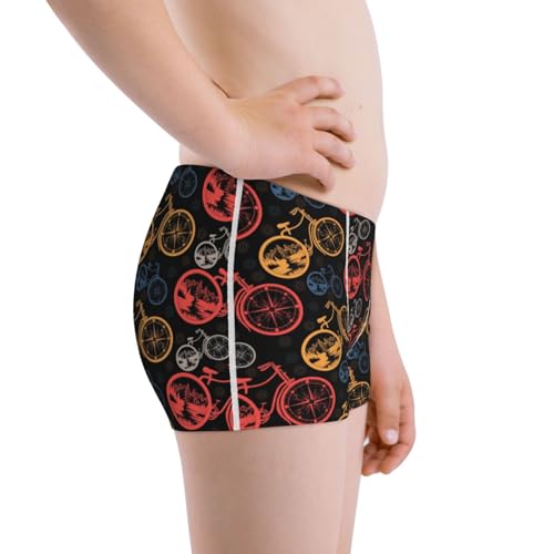 Boys' Cotton Boxer Brief Soft Underwear-Compass And Mountains In Bicycle Wheels2