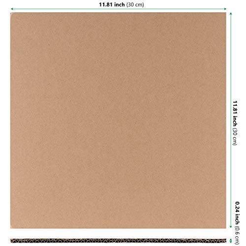 Image of HAKZEON 30 Pack Corrugated Cardboard Sheets, 12 x 12 Inch Kraft Flat Inserts, Heavy Duty Cardboard for Shipping, Packaging, Brown Corrugated Paper for Crafts, Art Projects DIY