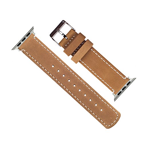 Image of BARTON WATCH BANDS - Top Grain Leather Watch Bands Compatible with Apple Watch Models - 1, 2, 3, 4, 5, 6, 7, 8, 9, 10, SE, Ultra & Ultra 2