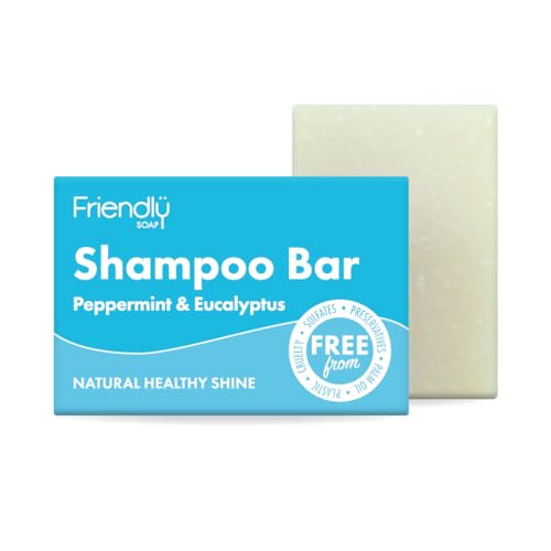 Friendly Soap - Peppermint and Eucalyptus Shampoo Bar - 3.35 oz - Lite Blue