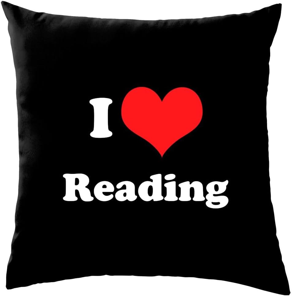 Dressdown I Love Reading - Cushion/Pillow (with Insert) - 41 x 41cm (16)" - Black - One Size