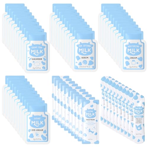 60 PCS Travel Milk Skincare for Kids 10-12, Kids Skin Care Set for Girls Ages 8-12, Preteen &amp; Teen Skin Care Kit with Milk Extract, Christmas Gifts for Teenage Girls, Smooth Hydrating