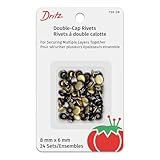 Dritz Double-Cap Rivets 8mm x 6mm-24Ct. , Brushed Brass