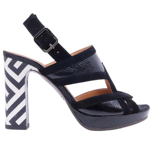 Chie Mihara Cacho sandalia de piel negra para mujer, Negro , 40 EU