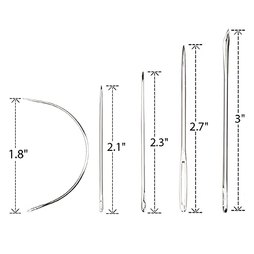 Eketirry Hand Sewing Needle Kit, Heavy Duty Household Hand Needles for for Upholstery, Carpet, Leather, Canvas Repair (5 Pieces) - Thumbnail 2