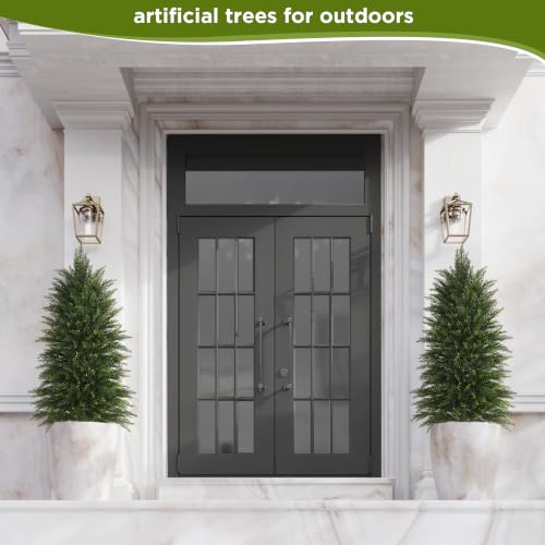 Image of 4 ft Artificial Topiary Cedar Trees Set of 2 for Outdoor