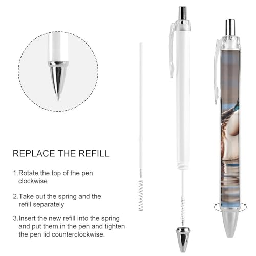 Stylos à bille rétractables colvert, lot de 4 à encre noire et pointe moyenne - 4