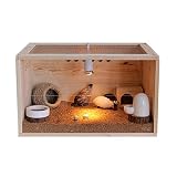 incubadora para animales Diseño energéticamente eficiente: reducir el uso de electricidad es nuestra filosofía de diseño ecológico. El consumo de energía es de SOLO 35 vatios, lo que lo hace más eficiente energéticamente que la mayoría de los demás. El diseño cómodo y más grande de la lámpara de calor de la casa protege a los polluelos y patitos del frío en invierno.