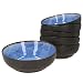 Produktbild MamboCat Reactive Blue 6er Set Müslischalen I 6 Personen I 6X Blaue handgefertige Schalen I 450 ml I Salatschälchen I Schüssel I Außen in schwarzer Kupfer-Optik