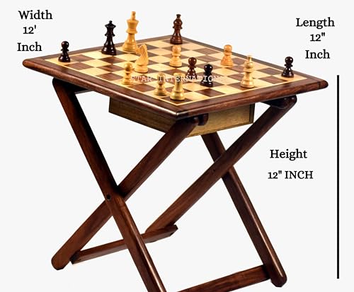 Mesa de ajedrez magnética de madera hecha a mano 12x12 pulg miniatura 6