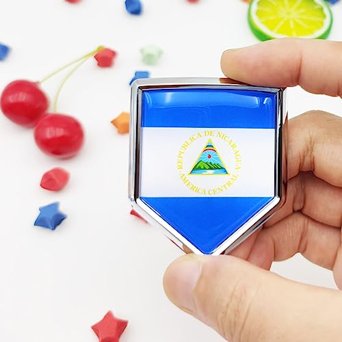Calcomanía de Nicaragua cromada Overdecor 3D resistente al clima para coche 2 ud 2