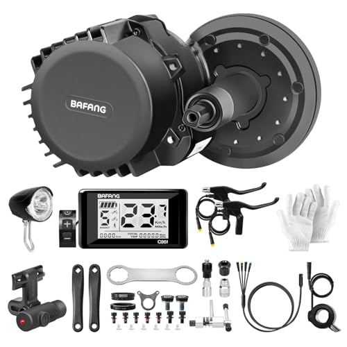 Kit di conversione e-bike Bafang BBS02B, 48 V, 750 W, con motore mid-drive, display per e-bike, sensore di velocità, acceleratore a leva, pedivella e freni.