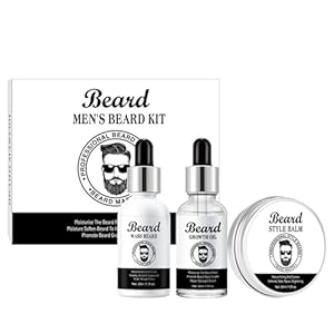 Beard Grooming Kit For Men, Stocking Fillers For Men With Beard Shampoo,Beard Growth Oil,Balm, Valentine Gifts For Men, Beard Growth Care Kit For Men, Father’s Day Gift For Him, Birthday’s Gift