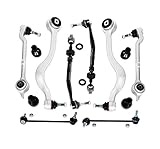 TOM - 8PCS Suspension Kit Lower & Upper Control Arms Tie Rod Stabilizer Sway Bar Links Kit for 1997-2003 BMW E39 528i 530i 525i