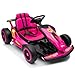 24V Electric Go Kart, Drift Car Outdoor Ride on Toy with EVA Tires, 400W Motor, 8.1 MPH, Music, Wireless, Drift Mode and 2 Speed, Crazy Go Cart for Kids 6-12 Years Old (Rose Red)