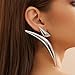Unique Large Y2k Gold Statement Dangle Earrings for Women Exaggerated Big Irregular Oversized Silver Dangling Drop Earring Vintage Punk Jewelry Accessories (Silver)