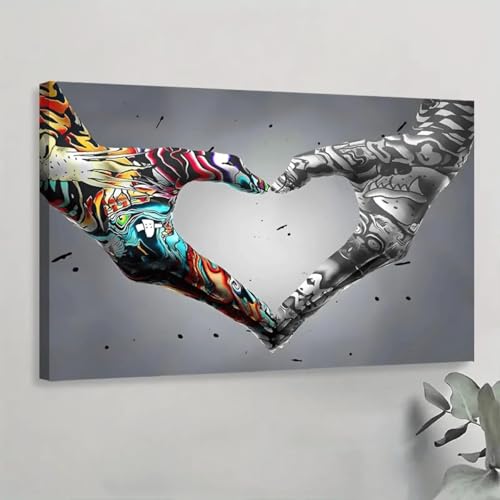 Tableau mural abstrait graffiti pour sublimer le design d'un salon