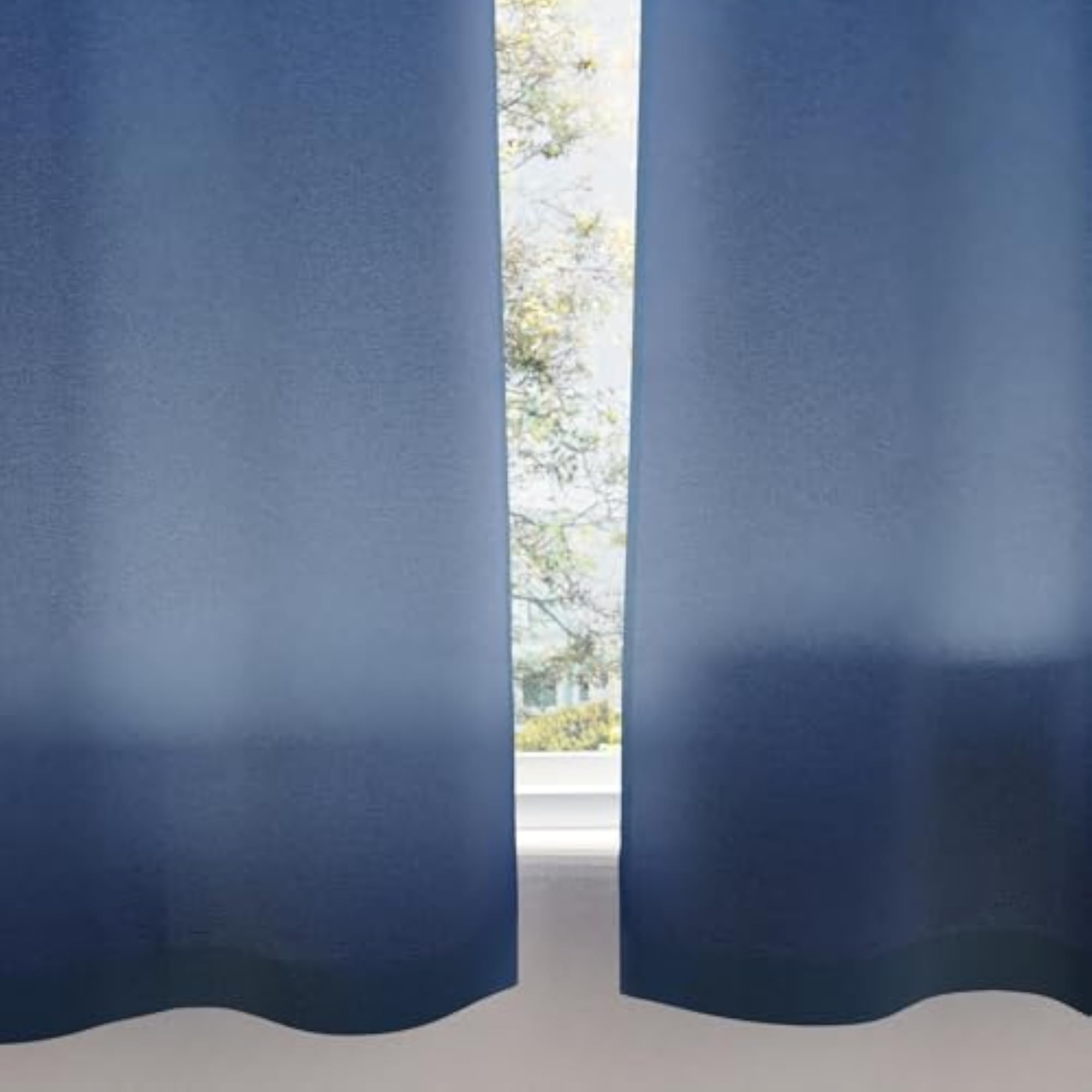 Window Cotton Curtains, Light Filtering Drapes, Scotch Blue
