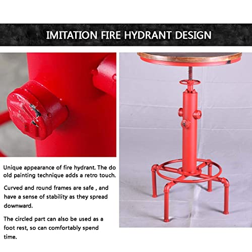 Topower Industrial Bar Table 31.5-41.3" Adjustable Pub Table Kitchen Dining Coffee Bistro Table (Red) #TOP3