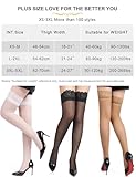 ohyeahlady Stockings for Women Plus Size Black Hold Up Thigh High Anti-skid Silicone Lace Silk Stockings Stay Up Lingerie,Box Package,L XL XXL - Image 6