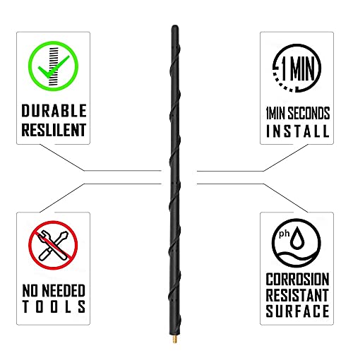 KSaAuto Antena de 16 polegadas para Jeep Wrangler JK JL JKU JLU Gladiator JT JT 2007-2024, acessório