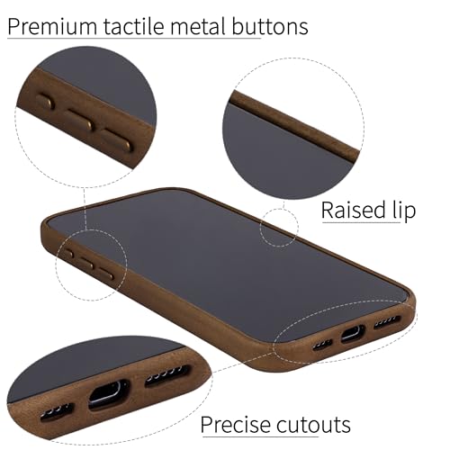 Portefeuille cuir véritable iPhone 15 Pro Max avec plaque magnétique - 5