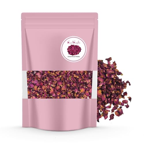 CoolCrafts Dried Rose Petals Real Red Dry Rose Petals Bulk for Bath Confetti Crafts Cake Decoration - 1 OZ