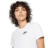 Nike Damen Club T Shirt, White/Black, S EU
