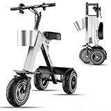 WILLJERDY 3 Wheel Electric Scooter for Adults,Folding Three Wheeled Electric Vehicle,Simple and Convenient to use,Foldable with seat Mobility Scooters for Seniors,Used for Commute and Travel