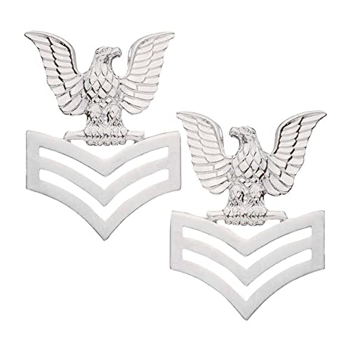 Miniature Petty Officer 1st Class collar device mirror finish E-6