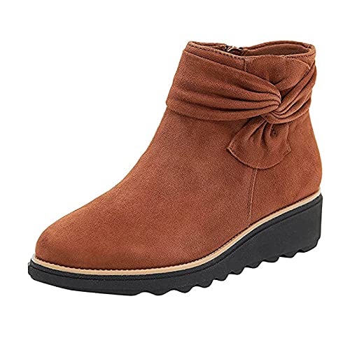 Bottes à la mode pour femmes Plateforme Bottines Femme Compensé Nubuck Patchwork Fermeture Éclair Casual Confortable Bottes de Sport Chaussures Cover