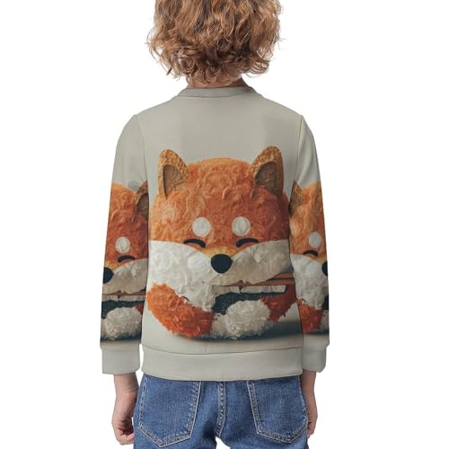 Shiba Inu Dog SushiChildren's Casual Pullover Sweatshirt Loose Fit10-12Y2