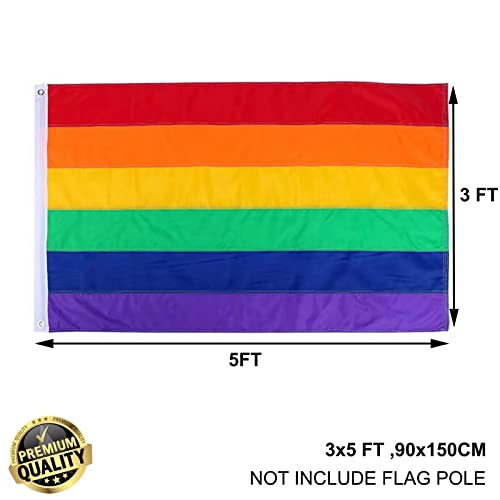 Lgbtq Gay Pride Rainbow Flags 3X5 Outdoor -Lgbt Flag With Sewn Stripes Double Sided For Lgbtq Lesbian Gay Transgender #TOP1