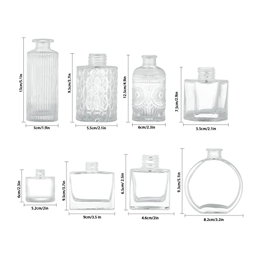 Glass Bud Vase Set Of 8 - Small Glass Vases For Flowers, Clear Bud Vases In Bulk, Cute Glass Vases For Centerpieces, Mini Vintage Vase For Rustic Wedding Decorations, Home Table Flower Decor #TOP5