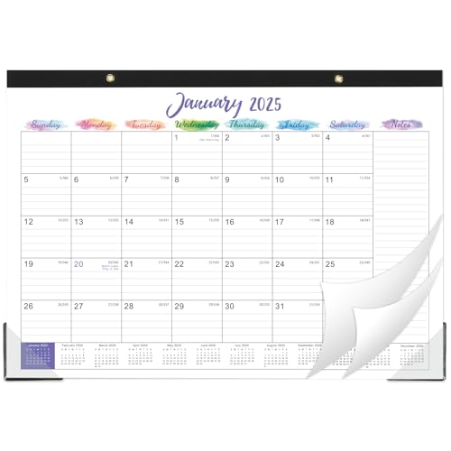 2025 Desk Calendar - 2025 Calendar from January 2025 - December 2025, 12 Months Monthly Desk Calendar, 17" x 12", Desk Pad, Large Ruled Blocks