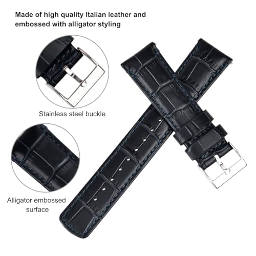 Image of Ritche Christmas Gift Quick Release Leather Watch Bands Genuine Leather Watch Strap for Samsung Galaxy Watch 6 Band Classic 43mm 47mm 40mm 44mm 18mm, 20mm or 22mm for Men and Women, White Elephant Gifts, Stocking Stuffers for Men